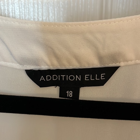 Addition Elle sheer black & white v-neck blouse. - Picture 3 of 4